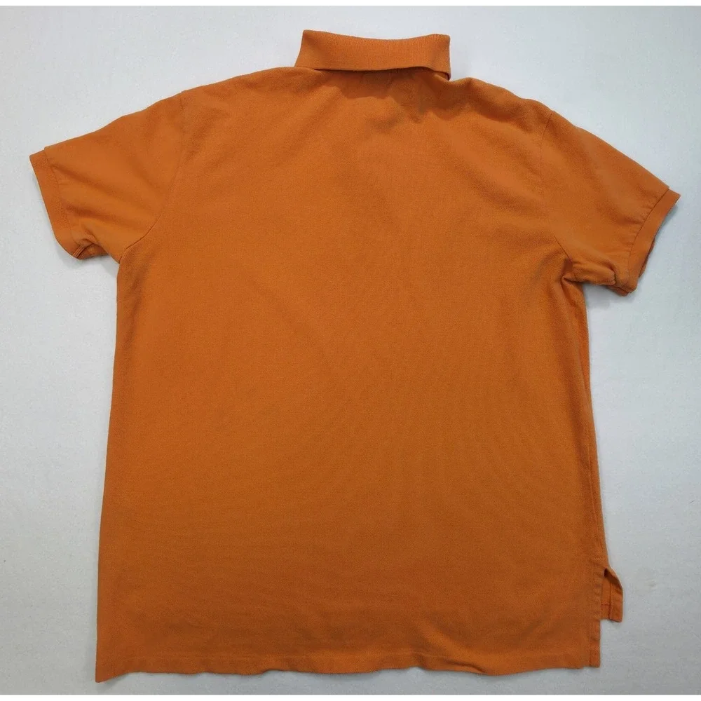 Polo‎ Ralph Lauren Polo Shirt Mens XL Orange Blue Pique Custom Fit